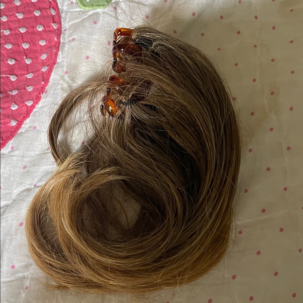 Luxurious Brown Hair Extension with Clips ponytail